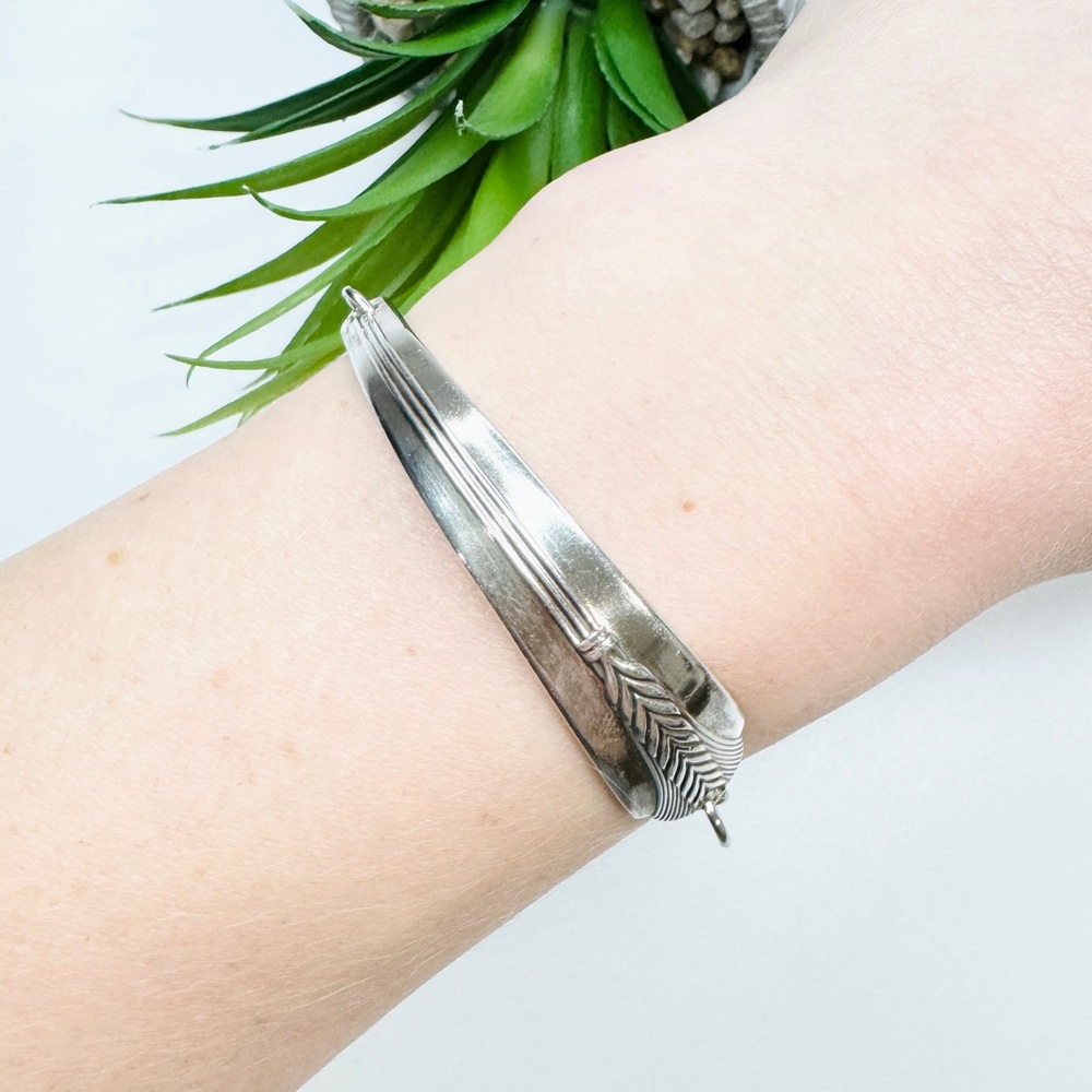 Reclaimed Vintage Original Rogers Silver Plated Ornate Flatware Bracelet